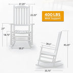 Hupmad Wooden Rocking Chair Outdoor Oversized Porch Rocker Chair, Patio Wooden - Image 3