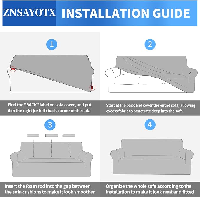 ZNSAYOTX 1 Piece Jacquard Chair Slipcovers - Image 7