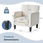 DUMOS Modern Accent Chairs for Living Room, Corner Chairs for Adults, Reading - Image 3