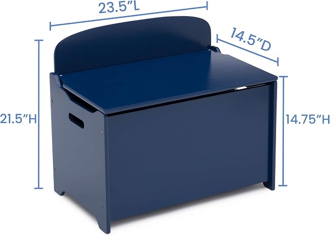 Delta Children MySize Deluxe Toy Box, Deep Blue - Image 5