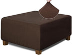 NeColorLife Square Ottoman Cover Jacquard Fabric Slipcover Thick Stretchable by NeColorLife