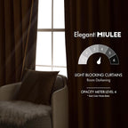 MIULEE Velvet Curtains 52x96 inches 2 Panels Brown Blackout Curtains | Luxury - Image 5