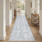2'6''x8' Hallway Washable Runner Rug: Neutral Kitchen Carpet Gray | Vintage - Image 8