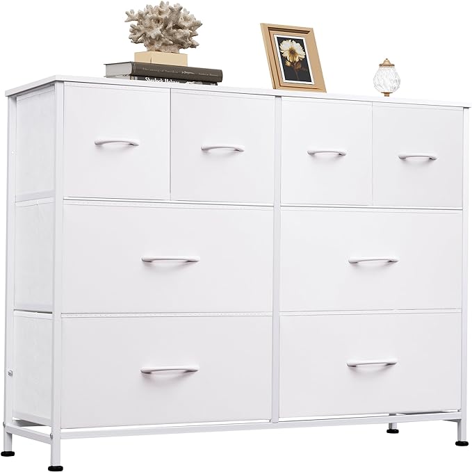 WLIVE Dresser for Bedroom with 8 Drawers, Wide Fabric Dresser for Storage and by WLIVE