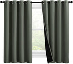 NICETOWN 100% Blackout Curtains 57 inches Long, Double-Deck Completely Blackout by NICETOWN