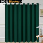 Yakamok Dark Green Blackout Patio Door Curtain Panels W100 x L84, 1 Panel | - Image 2