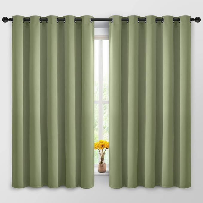 Yakamok Room Darkening Curtains 62x63 inch Length Sage Green-Living Room | 2 by Yakamok