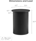 mopio Quin Pedestal Side Table, Tambour Round Fluted End Table, Small Accent - Image 2