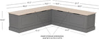 Linon Harris Grey and Maple Solid Pine Backless Nook - Image 3