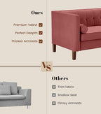 Dreamsir 78'' W Velvet Sofa, Mid-Century Modern Love Seats Sofa Furniture - Image 8