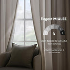 MIULEE Velvet Curtains 52x90 inches 2 Panels Ivory Room Darkening Curtains | - Image 5