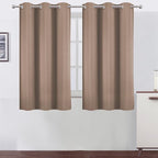 Cappuccino Blackout Curtains 42 x 54 Inch Length Set of 2 Panels Grommet by Lemomo