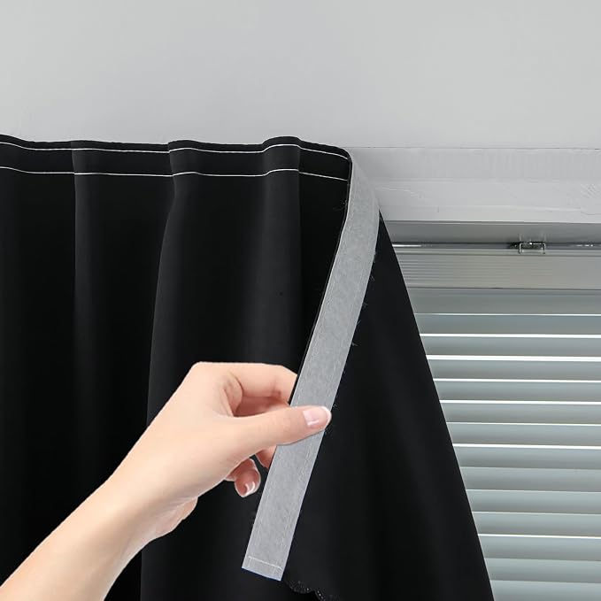 Portable Light Blocking Curtains Self Stick Design Removable Adhesive Window by Sovtfides