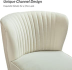 HULALA Home Velvet Accent Chair Set of 2, Modern Armless Upholstered Side Chair - Image 3