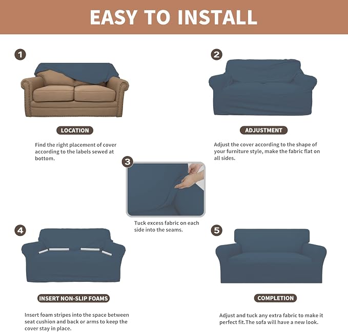 Easy-Going 100% Waterproof Couch Cover, 3 Cushion Oversized Sofa Cover | - Image 5