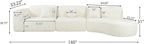 Merax 140" Curved Polyester Sectional Sofa Set, Modern Cloud Couch - Image 2