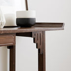 Gdrasuya10 Japanese Style Console Sofa Table, Walnut Bamboo Console Table - Image 7