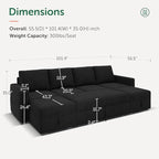 HONBAY Modular Sectional Sleeper Sofa Bed, Velvet Sectional Couch - Image 2