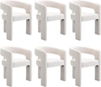 BESTANO Set of 6 Modern Velvet Fabric Upholstered Dining Chairs by BESTANO