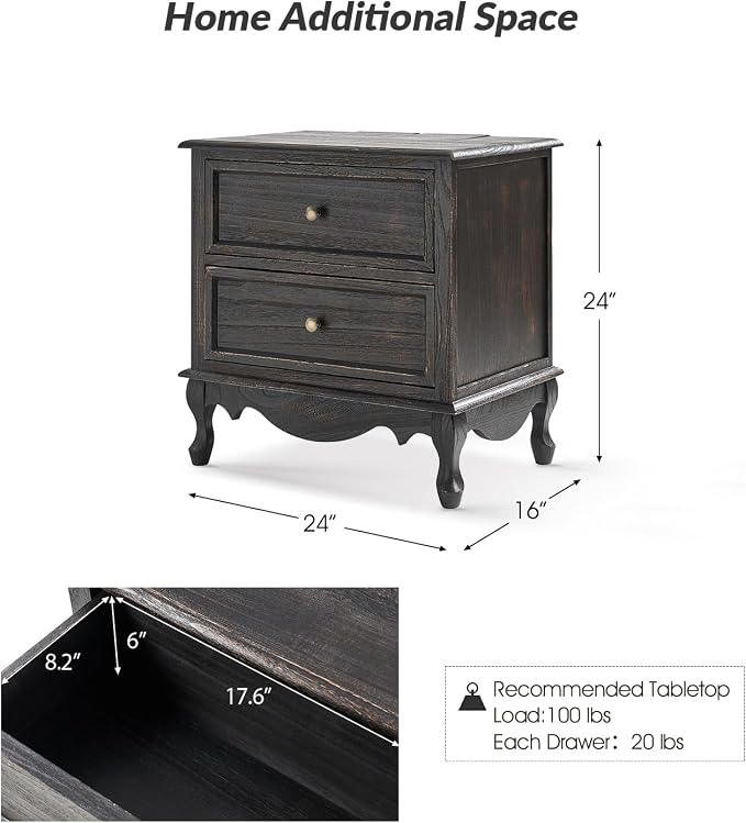 HULALA HOME Solid Wood End Tables Set of 2 - Image 2