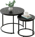 aboxoo Round Nesting Coffee Table Side Set of 2 End Tables by aboxoo