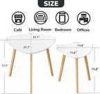 BAMEOS Bamboo Nesting Triangle End Table, Balcony in White - Image 3