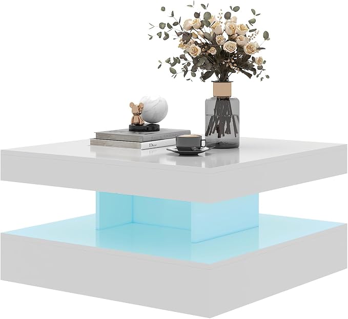 HedoAjim White LED Coffee Table - Image 7