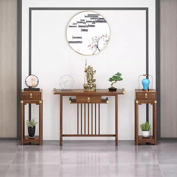 Traditional Chinese Style Solid Wood Console Table - Image 2