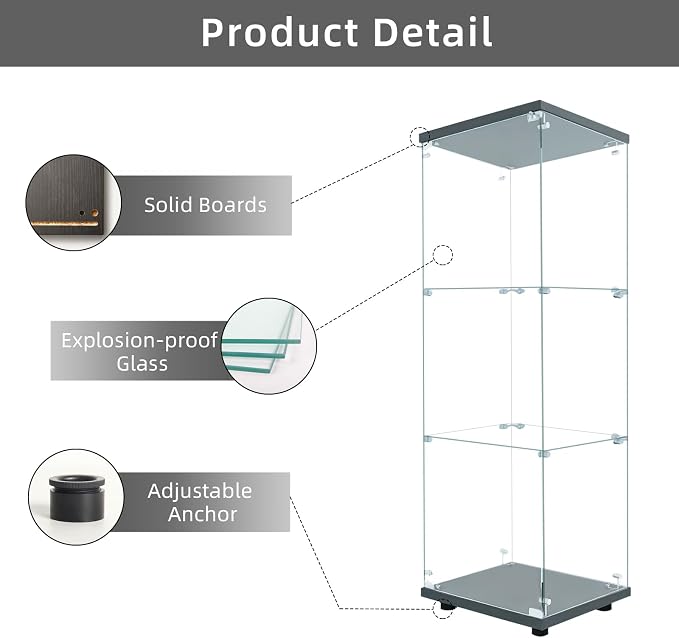 LFT HUIMEI2Y Glass Display Cabinet 3-Shelf - Image 4