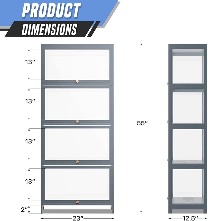 4-Tier Clear Display Cabinet - Image 2