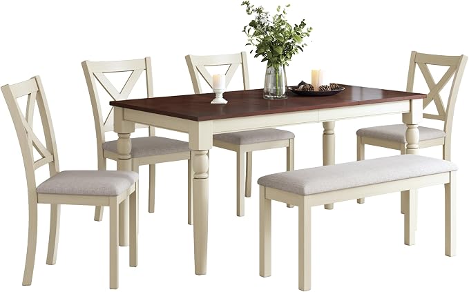 AMERLIFE 6-Piece Farmhouse Dining Table Set - Image 9