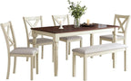 AMERLIFE 6-Piece Farmhouse Dining Table Set - Image 9
