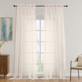 Cream Bedroom Curtains 2 Panel Sets 96 Inch Length, 59 Inch Extra Wide Light by OVZME