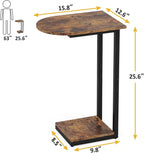 Hosfais Side Table Small End Table, C-Shaped Wood Sofa Table - Image 2