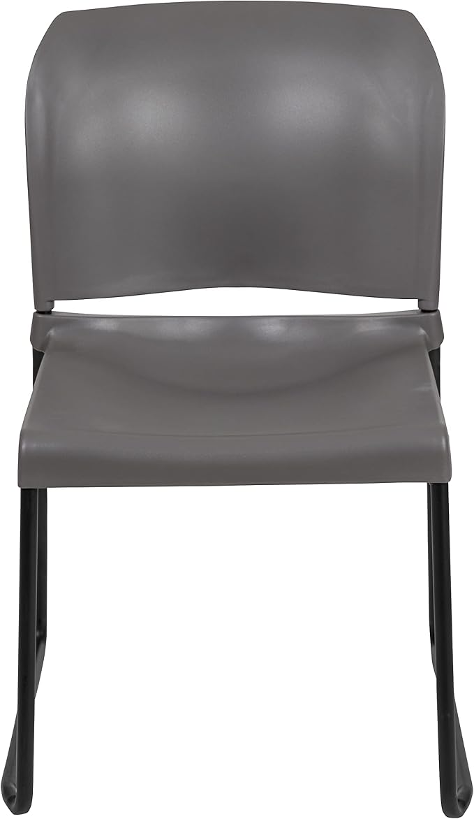 Flash Furniture HERCULES Series 880 lb. Capacity Gray Full Back Contoured Stack - Image 9