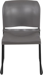 Flash Furniture HERCULES Series 880 lb. Capacity Gray Full Back Contoured Stack - Image 9