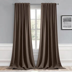 MIULEE Chocolate Brown Back Tab Blackout Curtains 52x108 Inch 2 Panels Set | by MIULEE