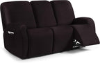 ANARACHON Leather Look Recliner Couch Cover, 8-Pieces Stretch Recliner Sofa by ANARACHON