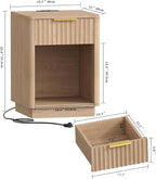 Akxomel Fluted Nightstand, Wooden Night Stand - Image 2