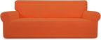 Easy-Going Stretch Oversized Sofa Couch Slipcover Washable Orange | 1-Piece by Easy-Going