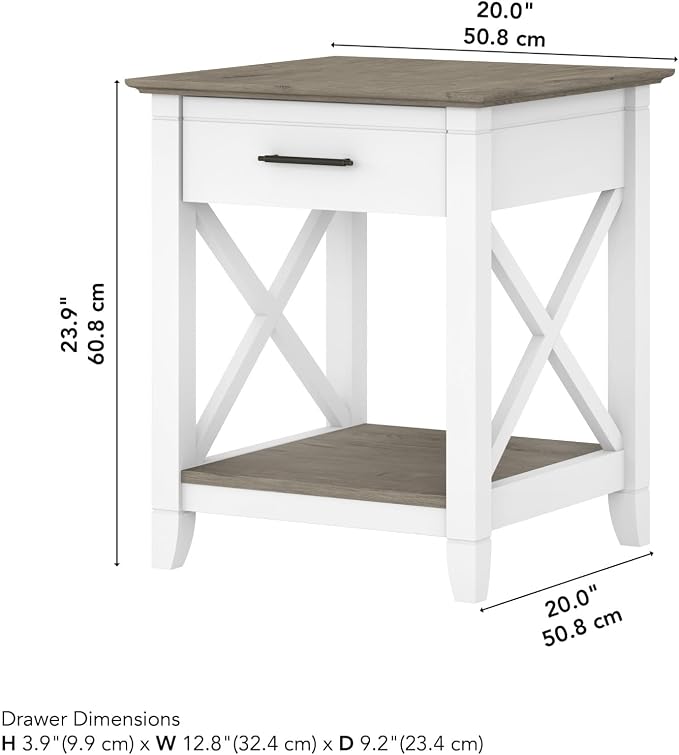 Bush Home End Table with Drawer, Nightstand with Storage, Living Room and - Image 3