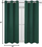 Green Blackout Curtains 40 x 63 Inch Length/Set of 2 Curtain Panels/Thermal - Image 10