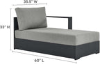 Modway Tahoe Powder-Coated Aluminum Outdoor Chaise Lounge Gray - Image 2