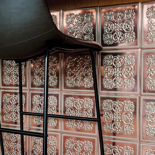 Peel and Stick Metal Backsplash Tiles, Patina Copper, 10-Pack - Image 5
