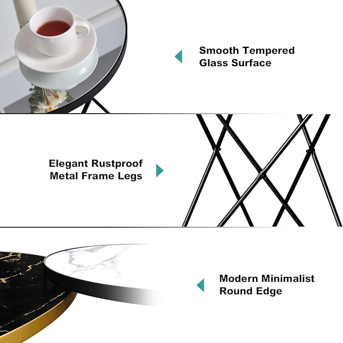 HLR Modern Round Side Table, End Table - Image 3
