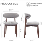 COLAMY Wooden Dining Chairs Set of 2, Modern Fabric Upholstered Dining Room - Image 2