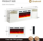 oneinmil 80” TV Stand with 36” Electric Fireplace, Large Modern Media - Image 3