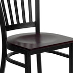 Flash Furniture 2 Pk. HERCULES Series Black Vertical Back Metal Restaurant Chair - Image 8