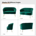 HULALA HOME Velvet Loveseat Sofa - Image 3