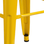 Flash Furniture Commercial Grade 30" High Backless Yellow Metal Indoor-Outdoor - Image 5